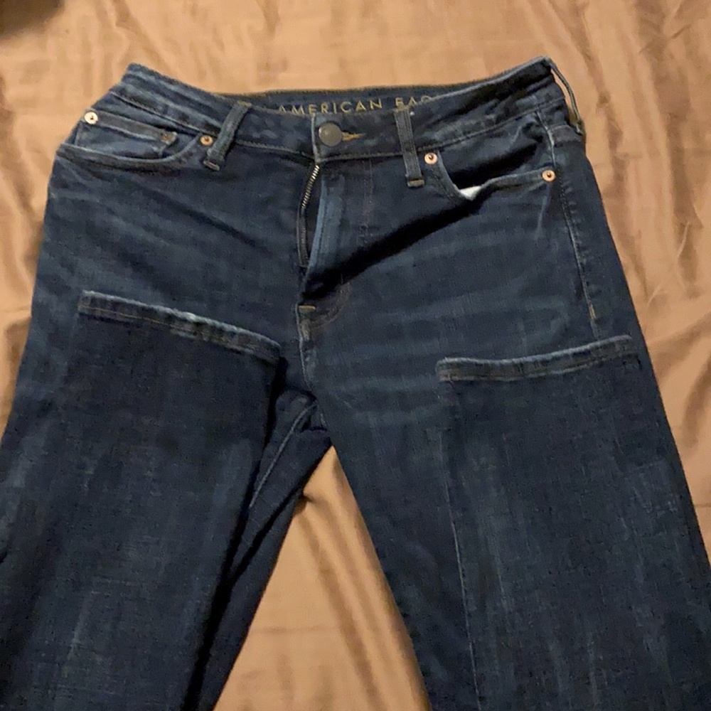 American Eagle dark wash jeans, 30W X 32L, no rips, barely worn, smoke free home